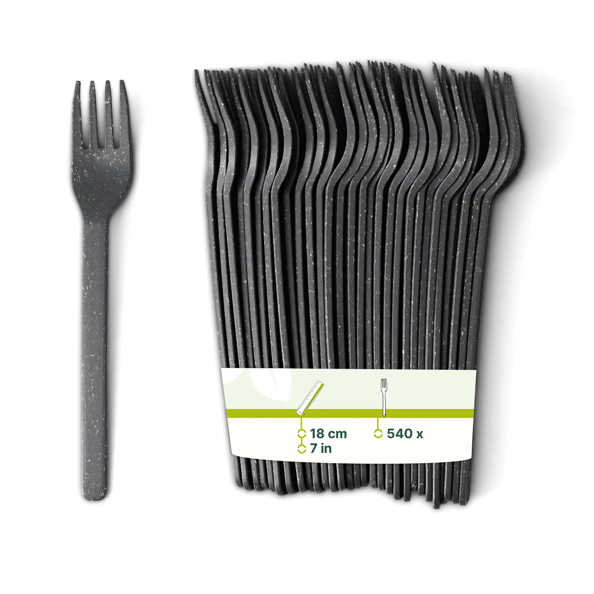 Reusable Forks “merways Cutlery” 18 cm, pepper / grey