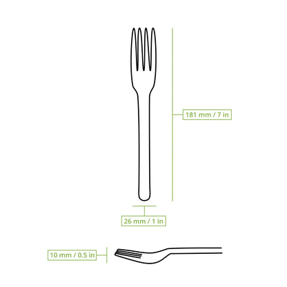 Reusable Forks “merways Cutlery” 18 cm, pepper / grey