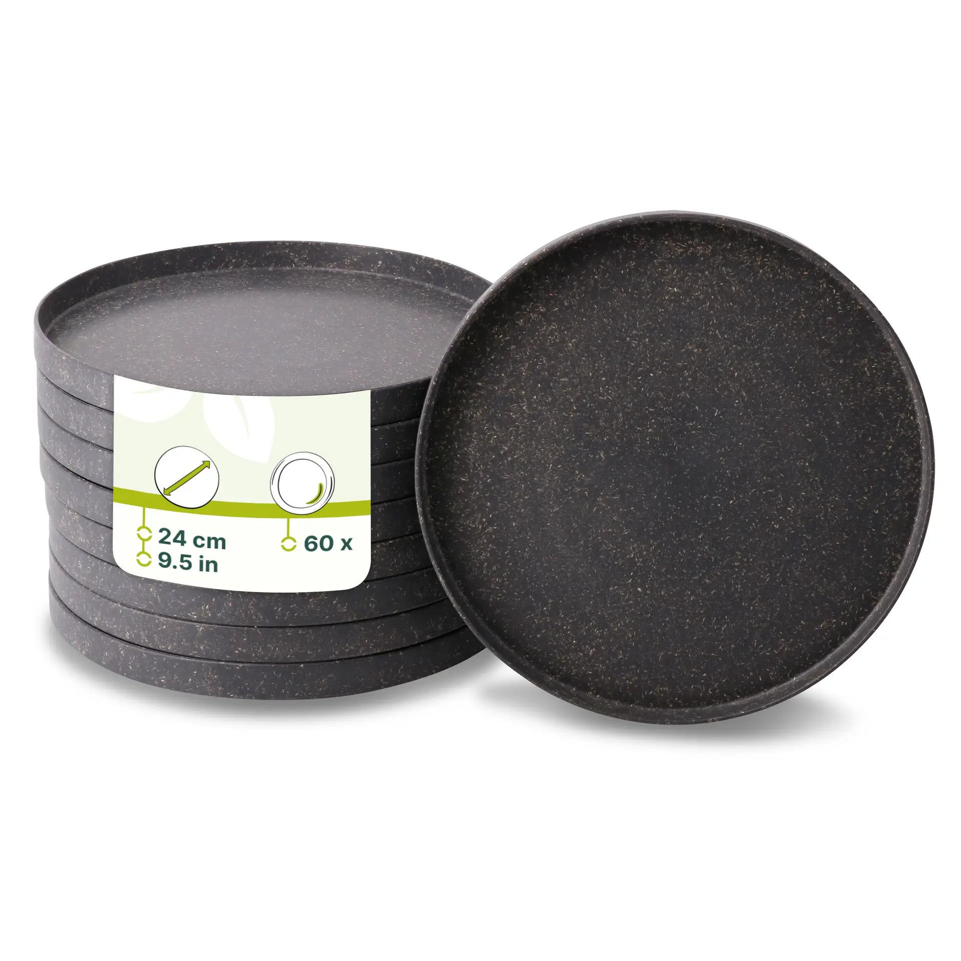 Mehrwegteller "merways Plate" Ø 24 cm, rund, Pfeffer / grau