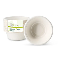 Schalen aus Zuckerrohr 500 ml, weiß, rund