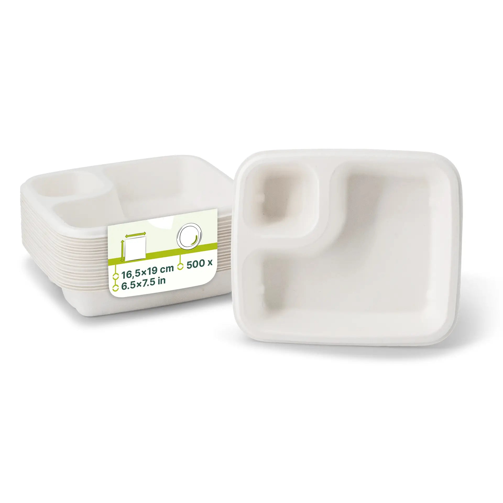 Dip Teller aus Zuckerrohr, 16,5 cm x 19 cm, rechteckig