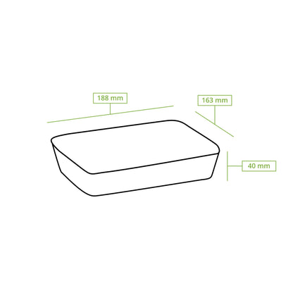 Dip Teller aus Zuckerrohr, 16,5 cm x 19 cm, rechteckig
