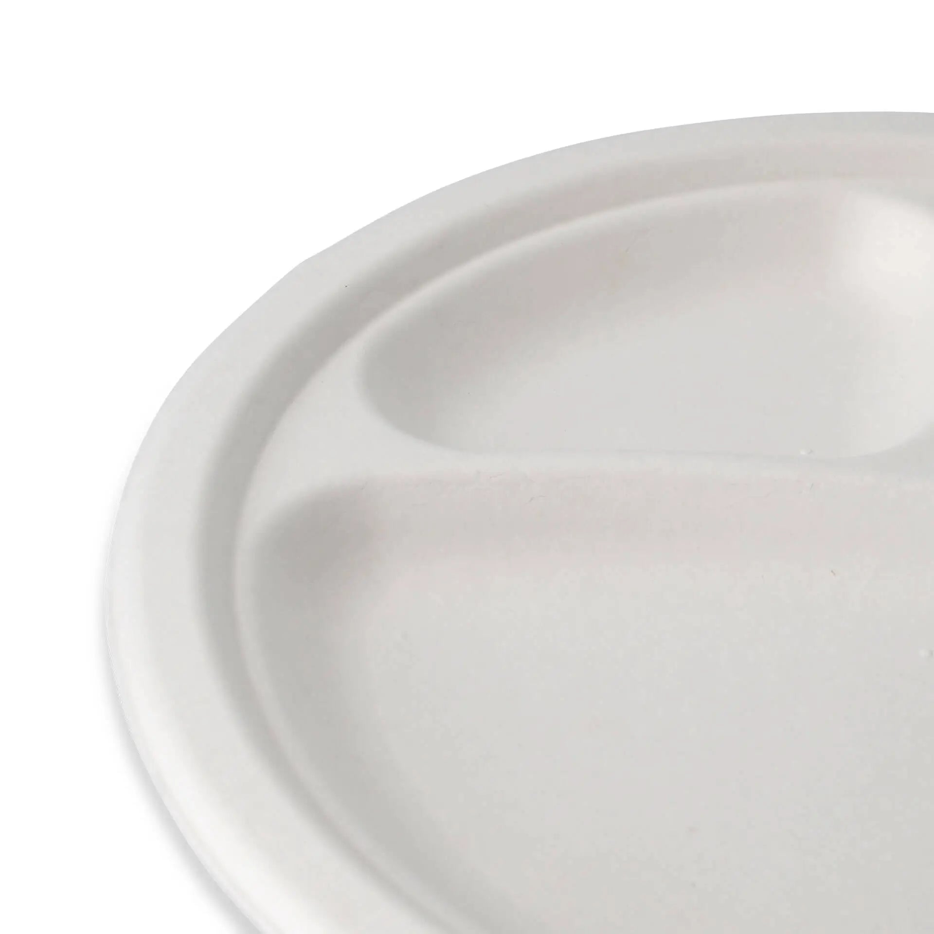 Ø 22 cm, Sugarcane-menu plate 3 compartments, round