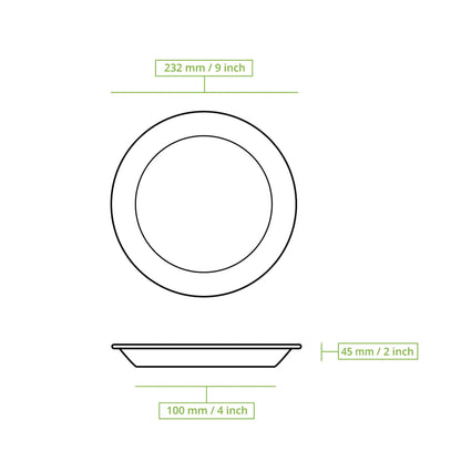 Palmblatt Teller "Palmware®" Ø 23 cm, tief, rund, mit Rand