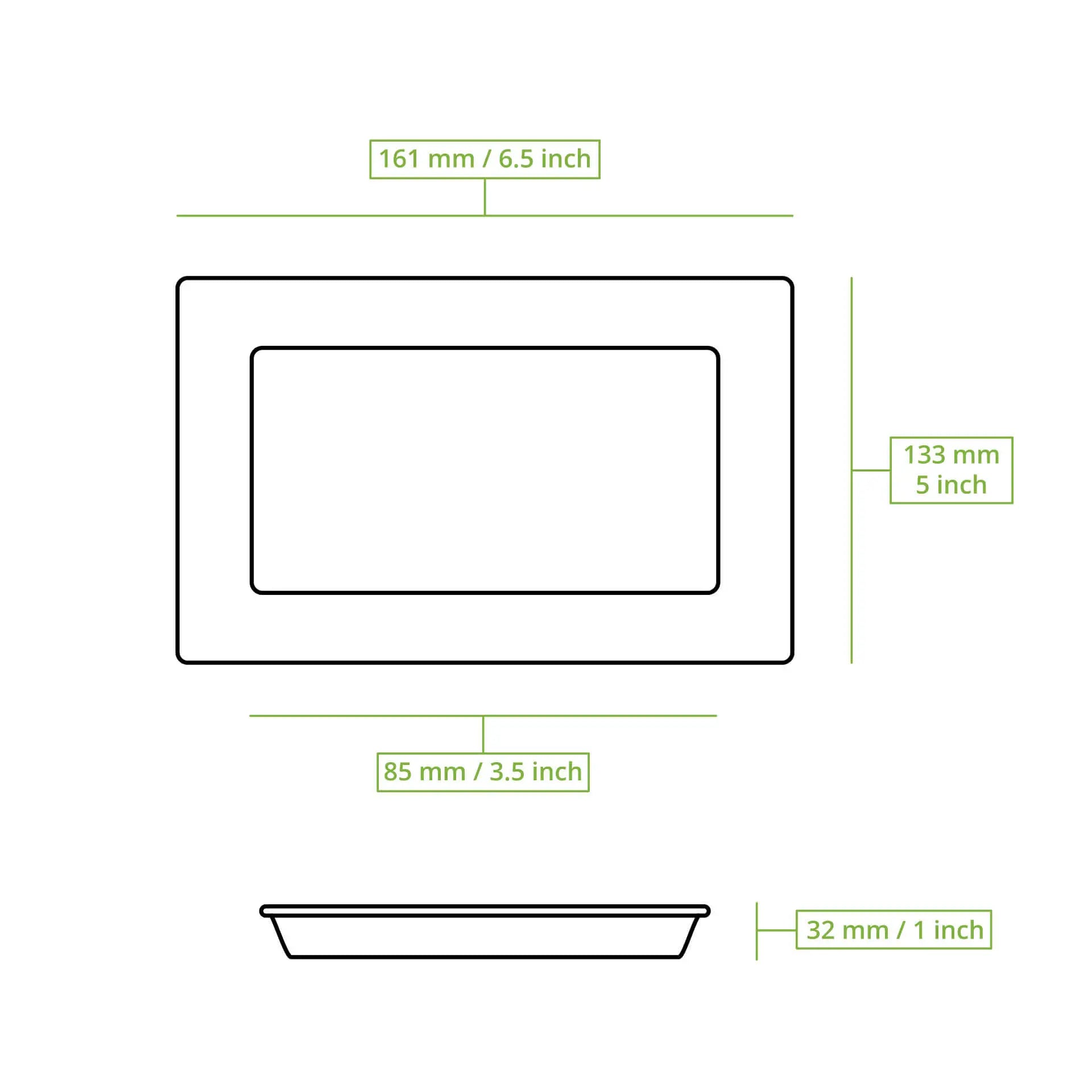 Palmblatt Teller "Palmware®" 16 x 13 cm, tief, rechteckig