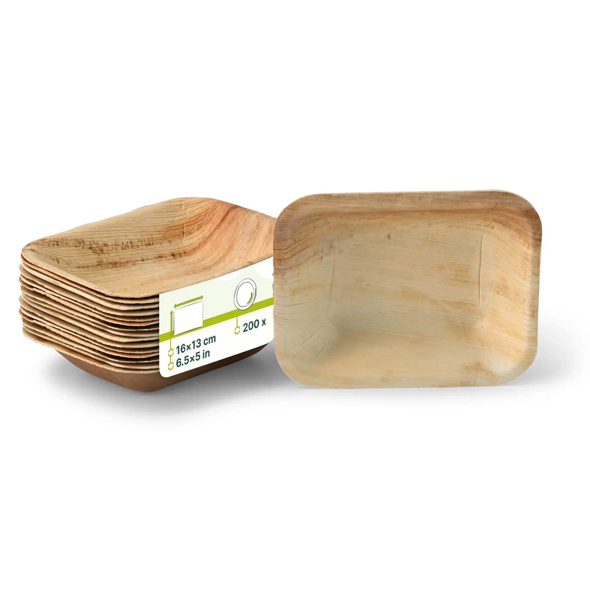 Palmblatt Teller "Palmware®" 16 x 13 cm, tief, rechteckig