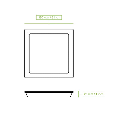 Palmblatt Teller "Palmware®" 15 x 15 cm, quadratisch
