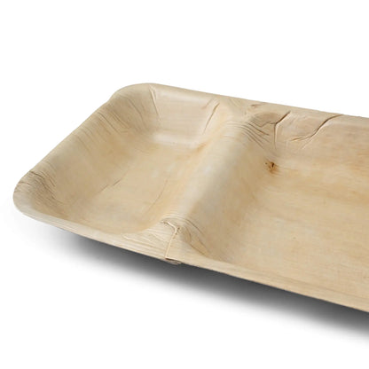 Palmblatt Menüteller "Palmware®" 25 x 15 cm, 2 Kammern, rechteckig
