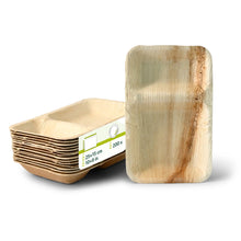 Palmblatt Menüteller "Palmware®" 25 x 15 cm, 2 Kammern, rechteckig