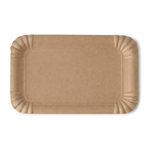 Pappteller 13 x 20 cm, braun, rechteckig