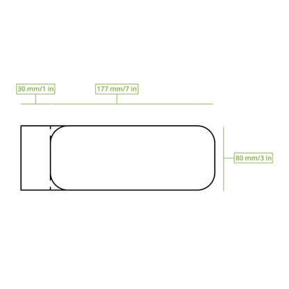Pappteller mit Abriss 8 x 18 + 3 cm, braun, rechteckig