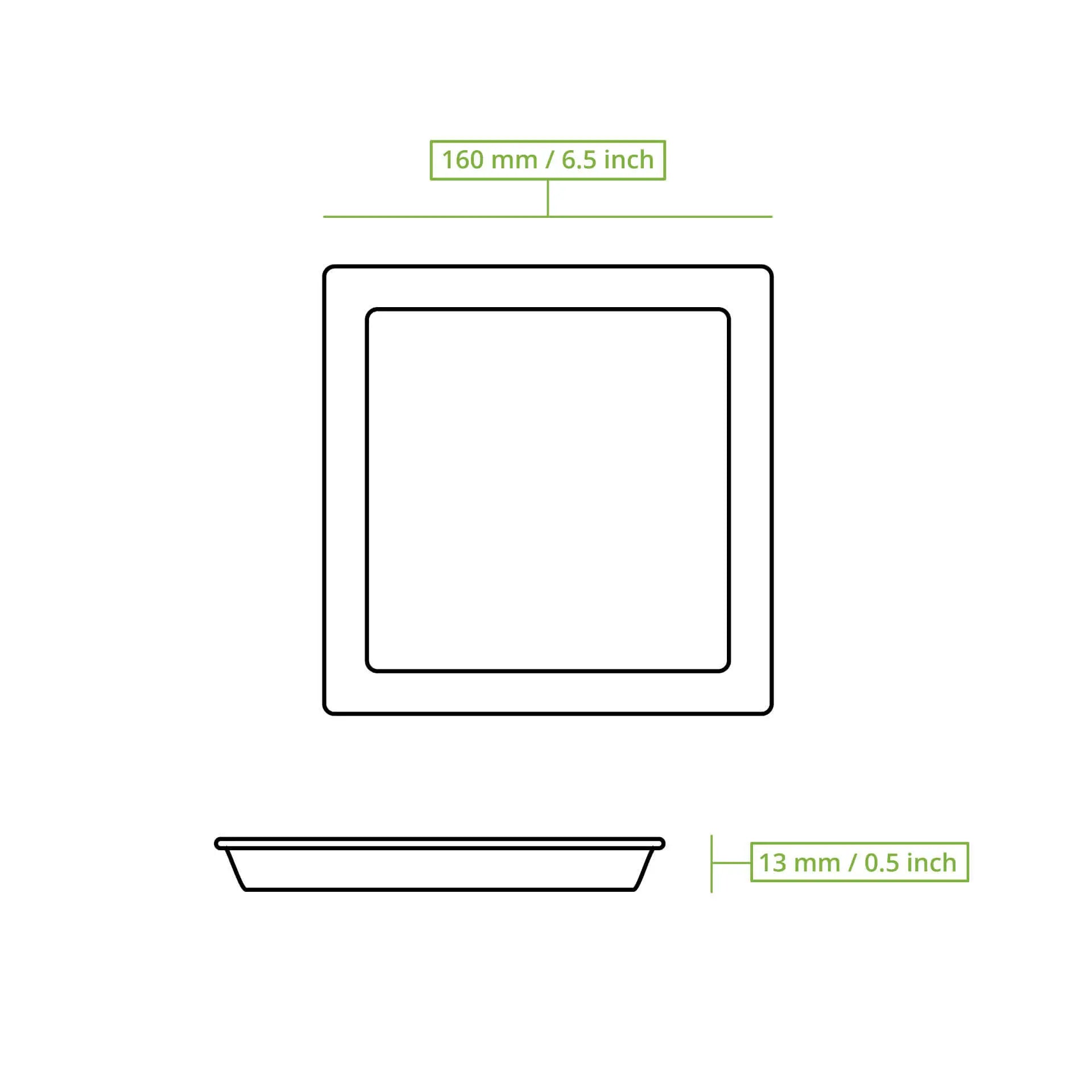 Teller aus Zuckerrohr 16 x 16 cm, quadratisch