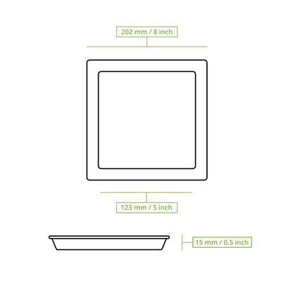 Teller aus Zuckerrohr 20 x 20 cm, quadratisch
